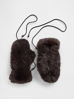 Faux Fur Mittens