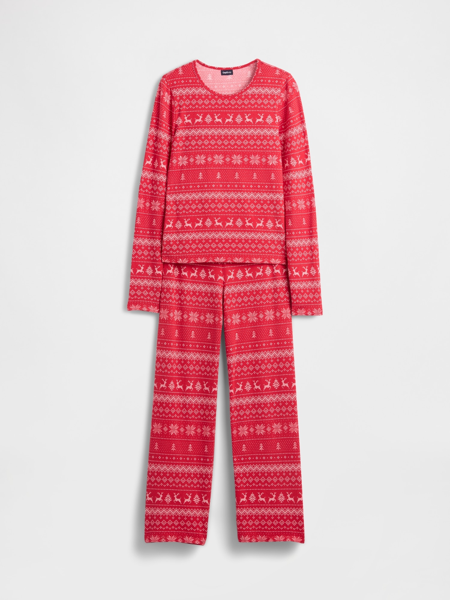 Fair Isle PJ Set - Red - View 48