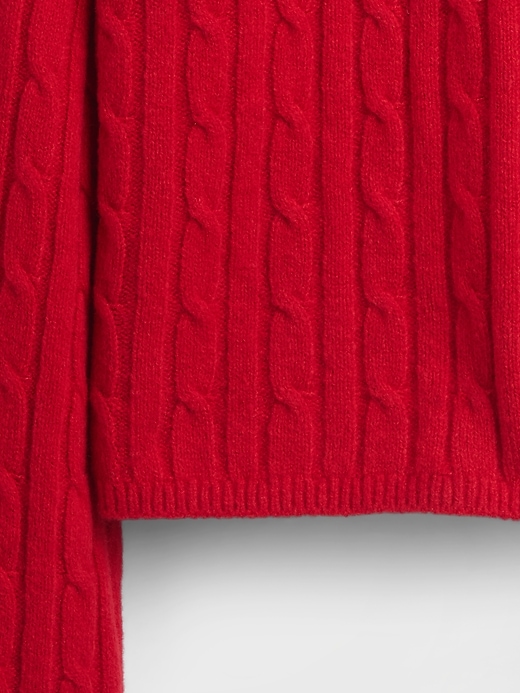 Image number 2 showing, CashSoft Cable-Knit Crewneck Sweater