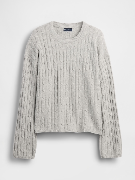 Image number 3 showing, CashSoft Cable-Knit Crewneck Sweater