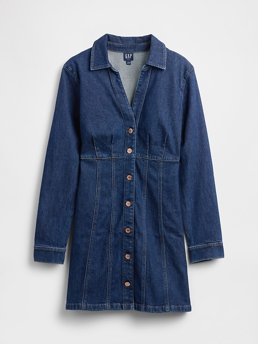 Image number 5 showing, Denim Pleated Mini Dress