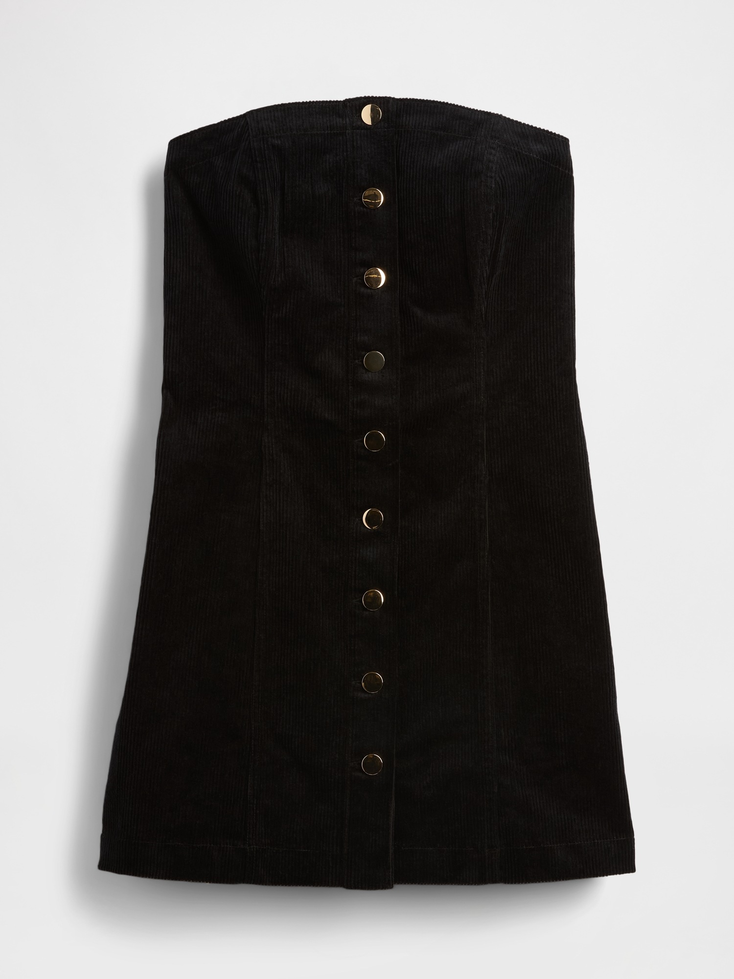 Женское платье Gap Corduroy Strapless Mini, цвет: Насыщенный чёрный — фото 5