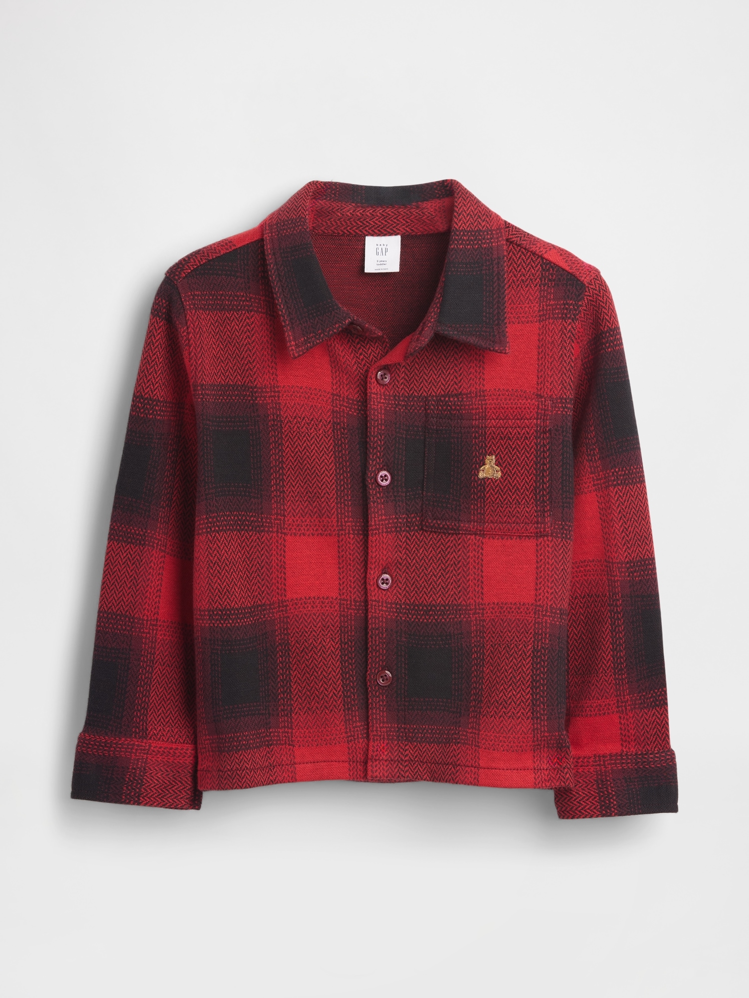 Baby & Toddler Knit Jersey Plaid Shirt