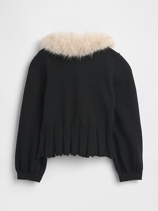 Image number 3 showing, Baby & Toddler Faux Fur Collar Cardigan