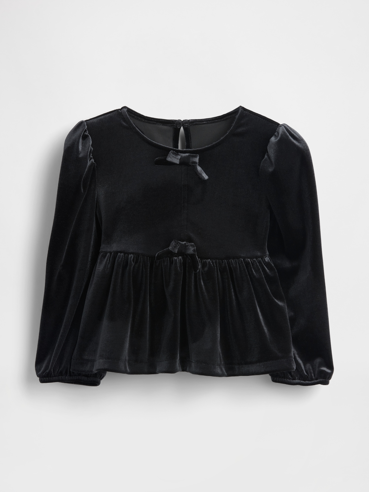 Топ Gap Velour Bow Top для малышей, цвет: Чёрный — фото 2