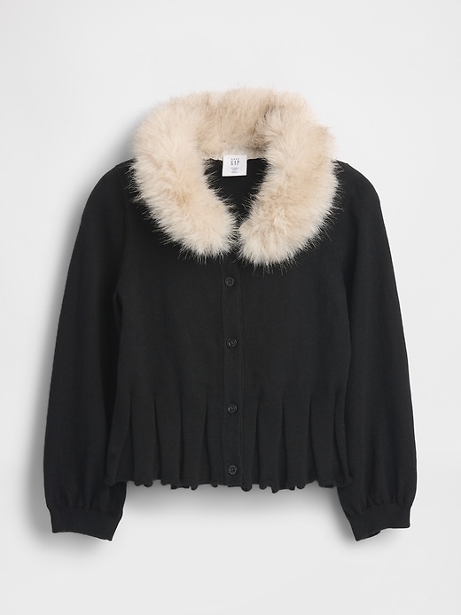 Image number 2 showing, Baby & Toddler Faux Fur Collar Cardigan