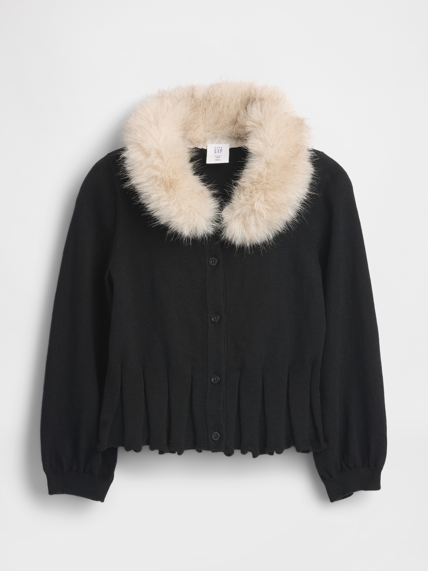Baby & Toddler Faux Fur Collar Cardigan