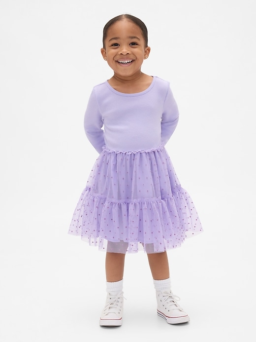 Image number 1 showing, Baby & Toddler Mixed Media Tulle Dress