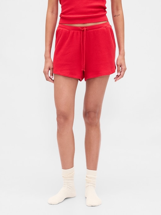 2 of 8 showing, with the color Modern red of product Waffle PJ Shorts