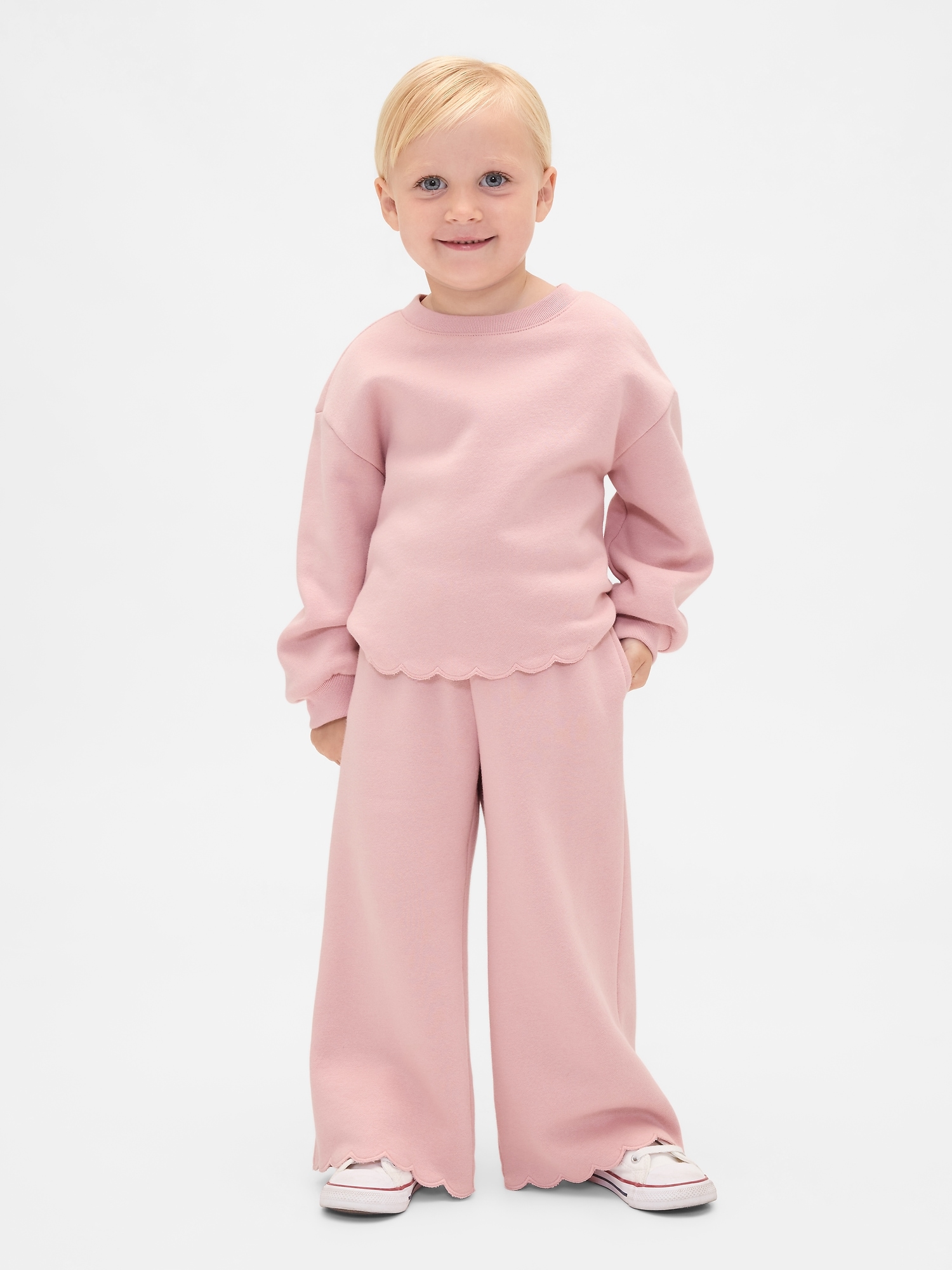 Baby & Toddler VintageSoft Scalloped Sweat Set - Pink