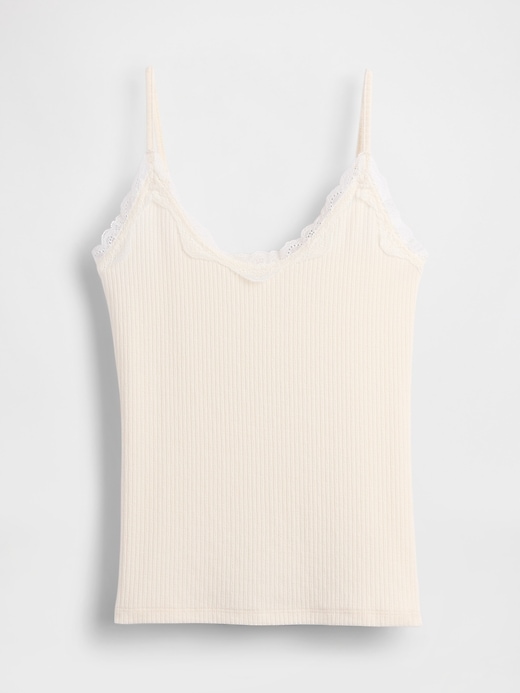 Image number 3 showing, Lace-Trim Pointelle Cami