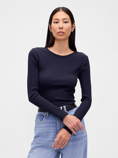 Modern Compact Rib Crop T-Shirt