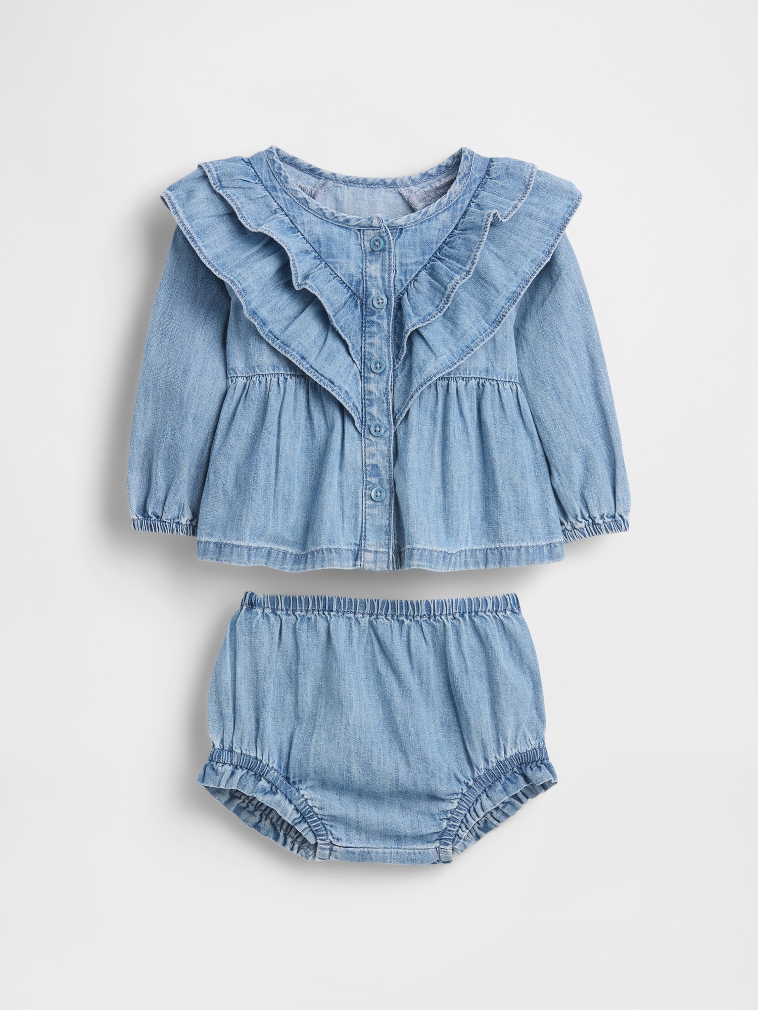 Детский комплект из джинсовой ткани Gap Baby Denim Bubble Outfit