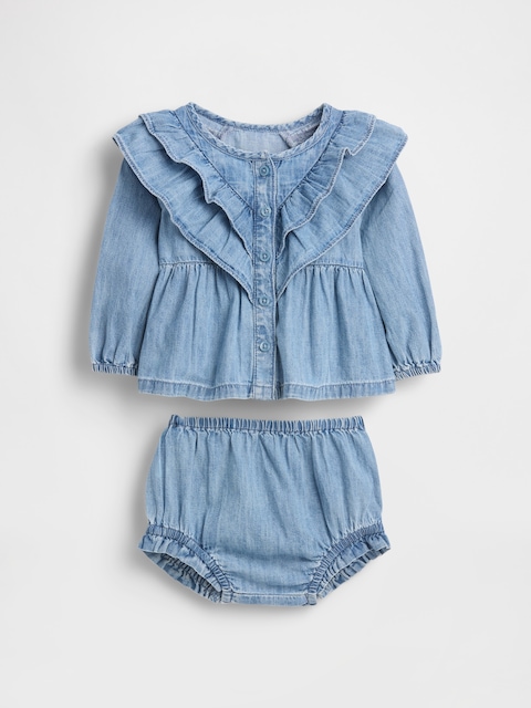 Baby Ruffle Denim Outfit Set