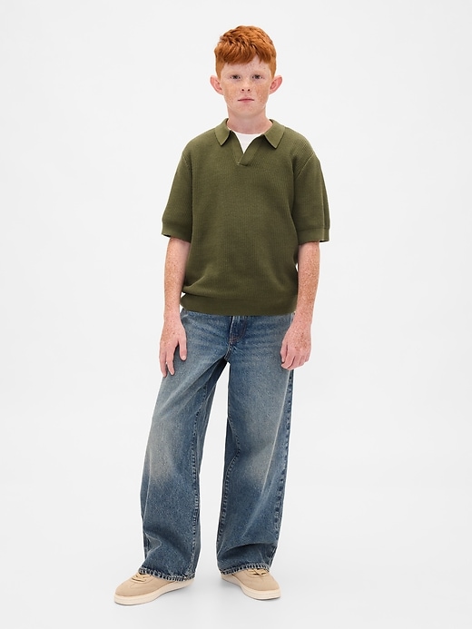 Image number 4 showing, Kids Johnny-Collar Waffle Shirt