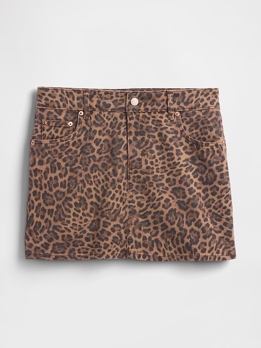 Image number 5 showing, Leopard Denim Mini Skirt