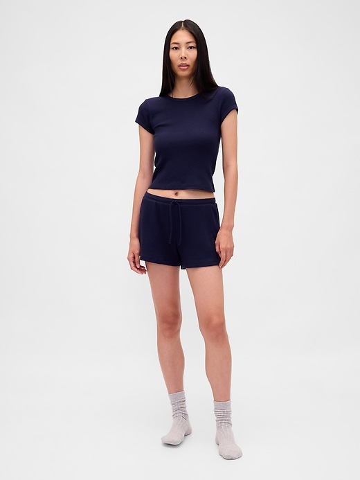 1 of 8 showing, with the color Navy blue night of product Waffle PJ Shorts