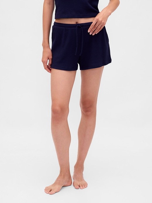 2 of 8 showing, with the color Navy blue night of product Waffle PJ Shorts