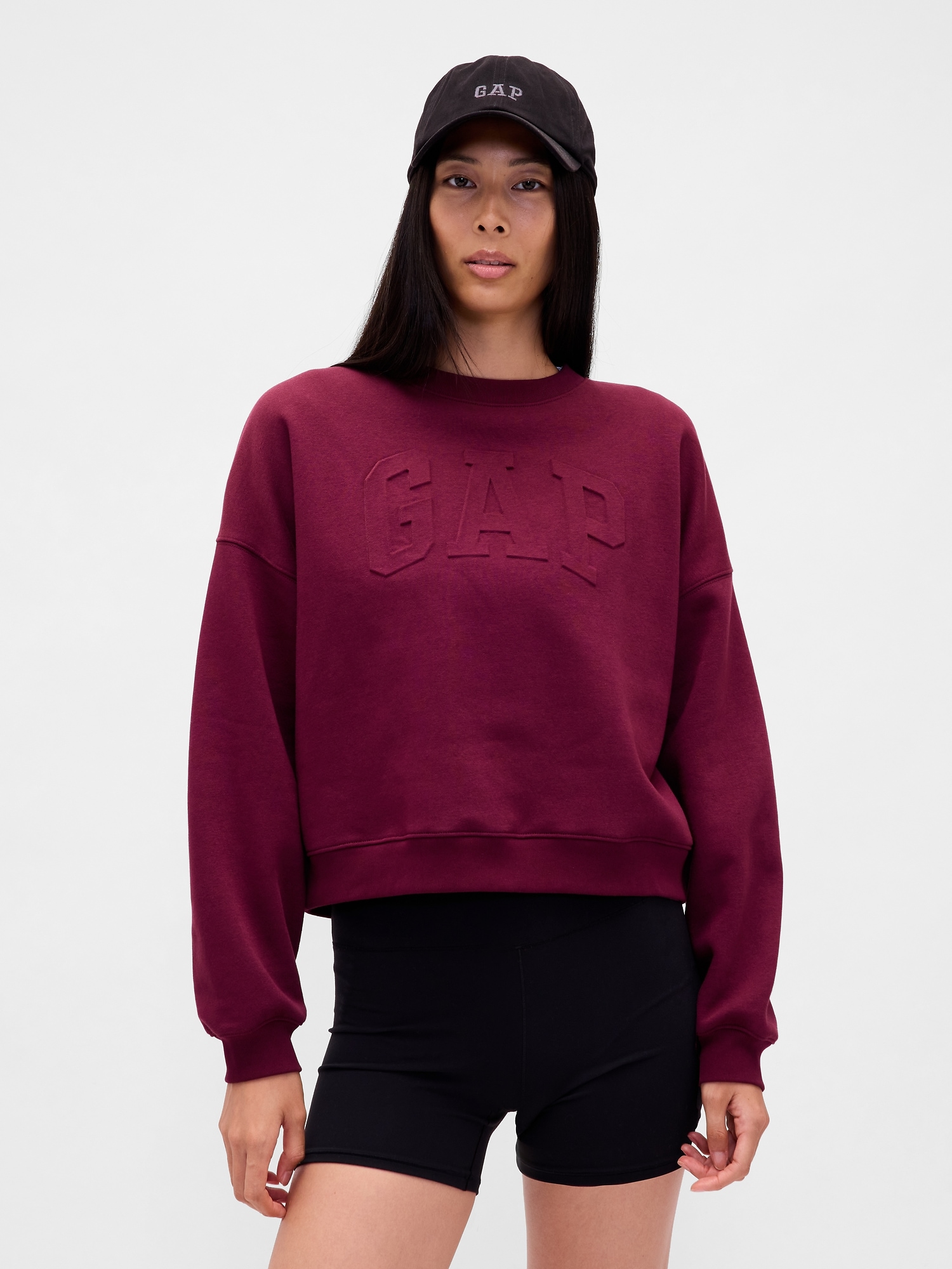 Gap Vintagesoft Logo Wedge Sweatshirt In Red