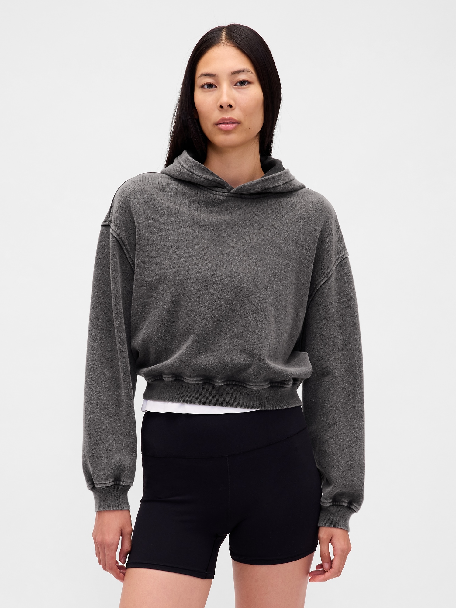 Gap Heavyweight French Terry Oversized Hoodie In Gray