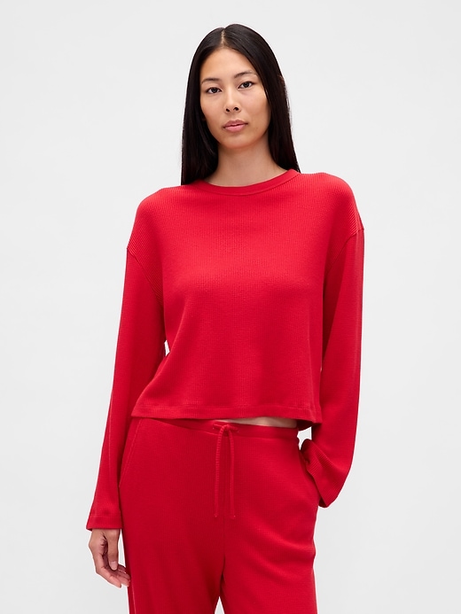 Image number 1 showing, Waffle Crop PJ Top