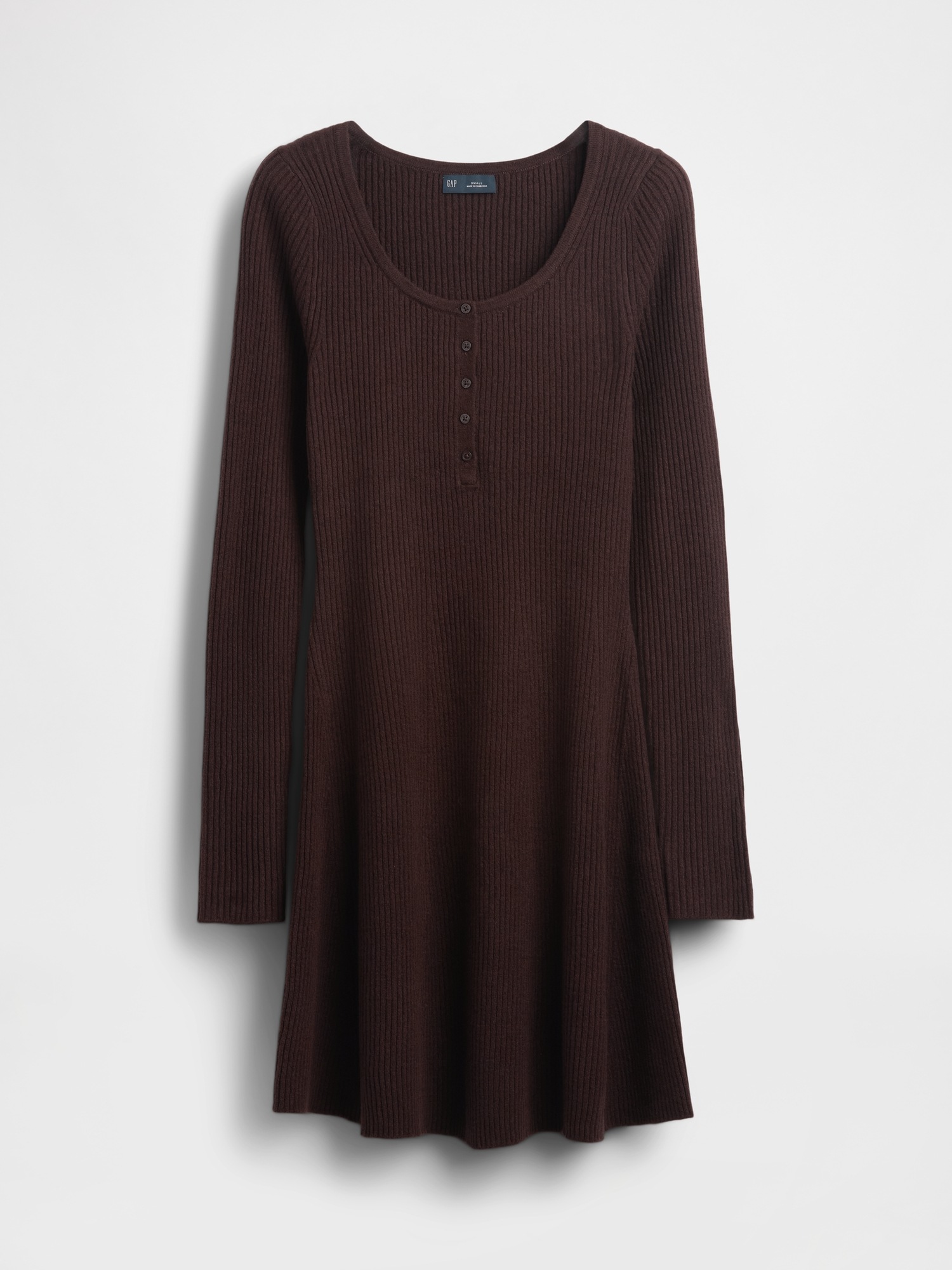 Женское платье Gap CashSoft Rib Sweater Mini, цвет: Коричневый — фото 4