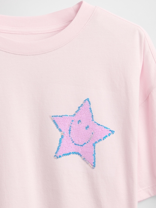 Image number 4 showing, Kids Oversized Flippy Sequin Graphic T-Shirt