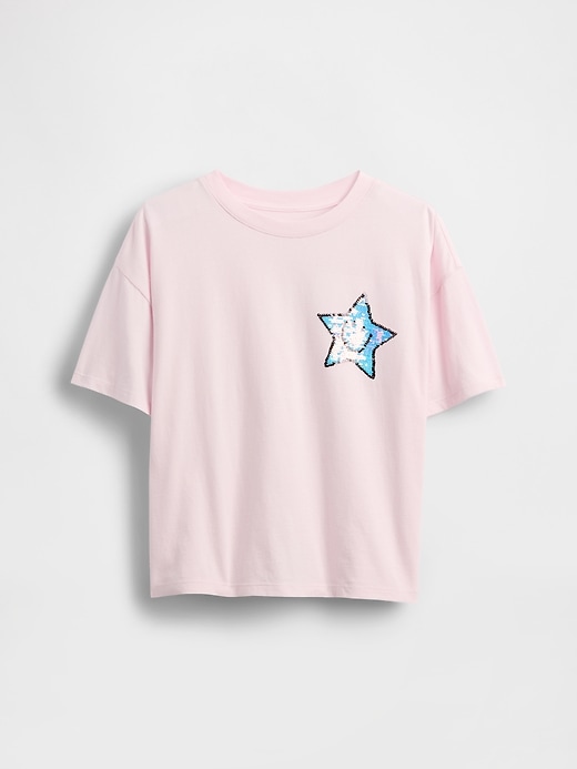 Image number 2 showing, Kids Oversized Flippy Sequin Graphic T-Shirt