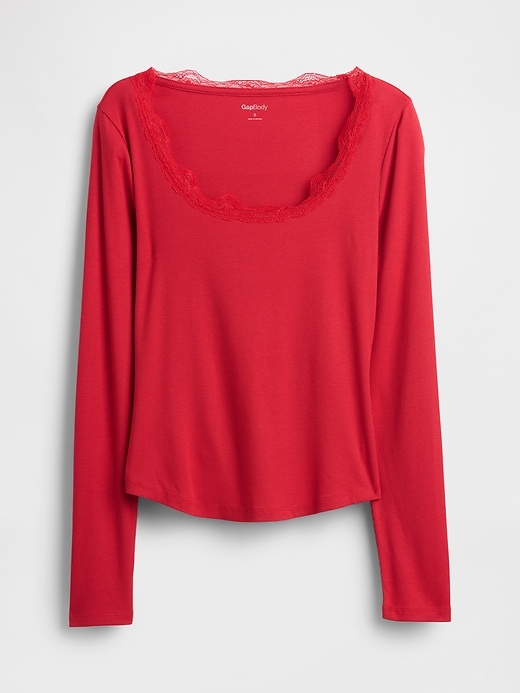 Mini Rib Lace-Trim PJ Top