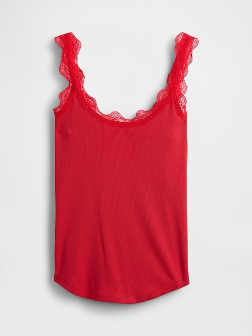 Image number 4 showing, Mini Rib Lace PJ Tank Top