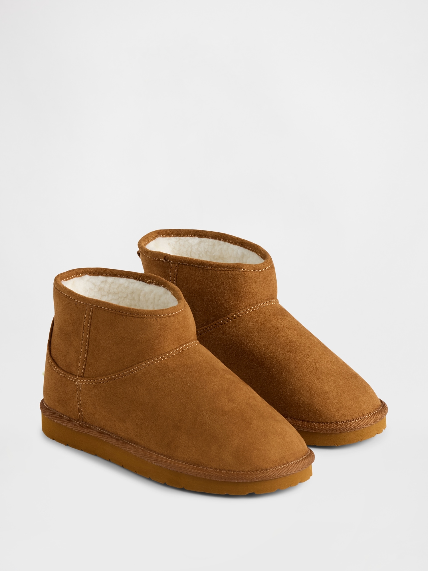 Kids Vegan Suede Sherpa-Lined Boots
