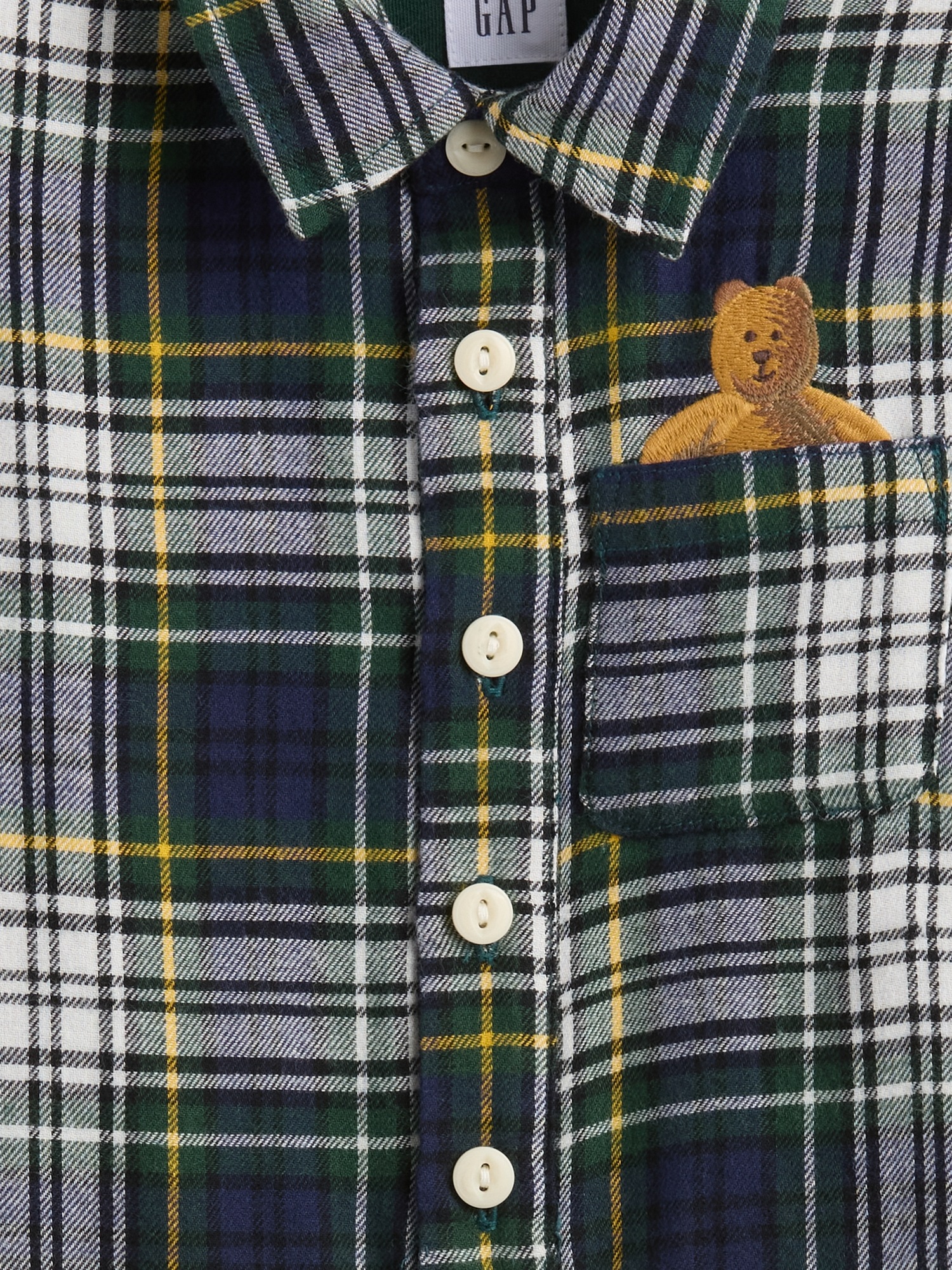 Детский фланелевый комбинезон Gap Baby Flannel Bear — фото 3