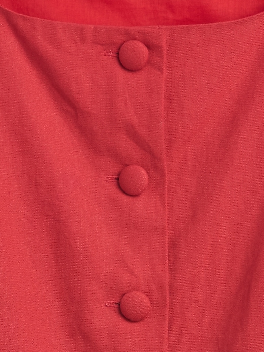 Image number 4 showing, Linen-Blend Button-Front Shell Top
