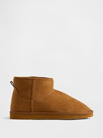 Kids Vegan Suede Sherpa-Lined Boots