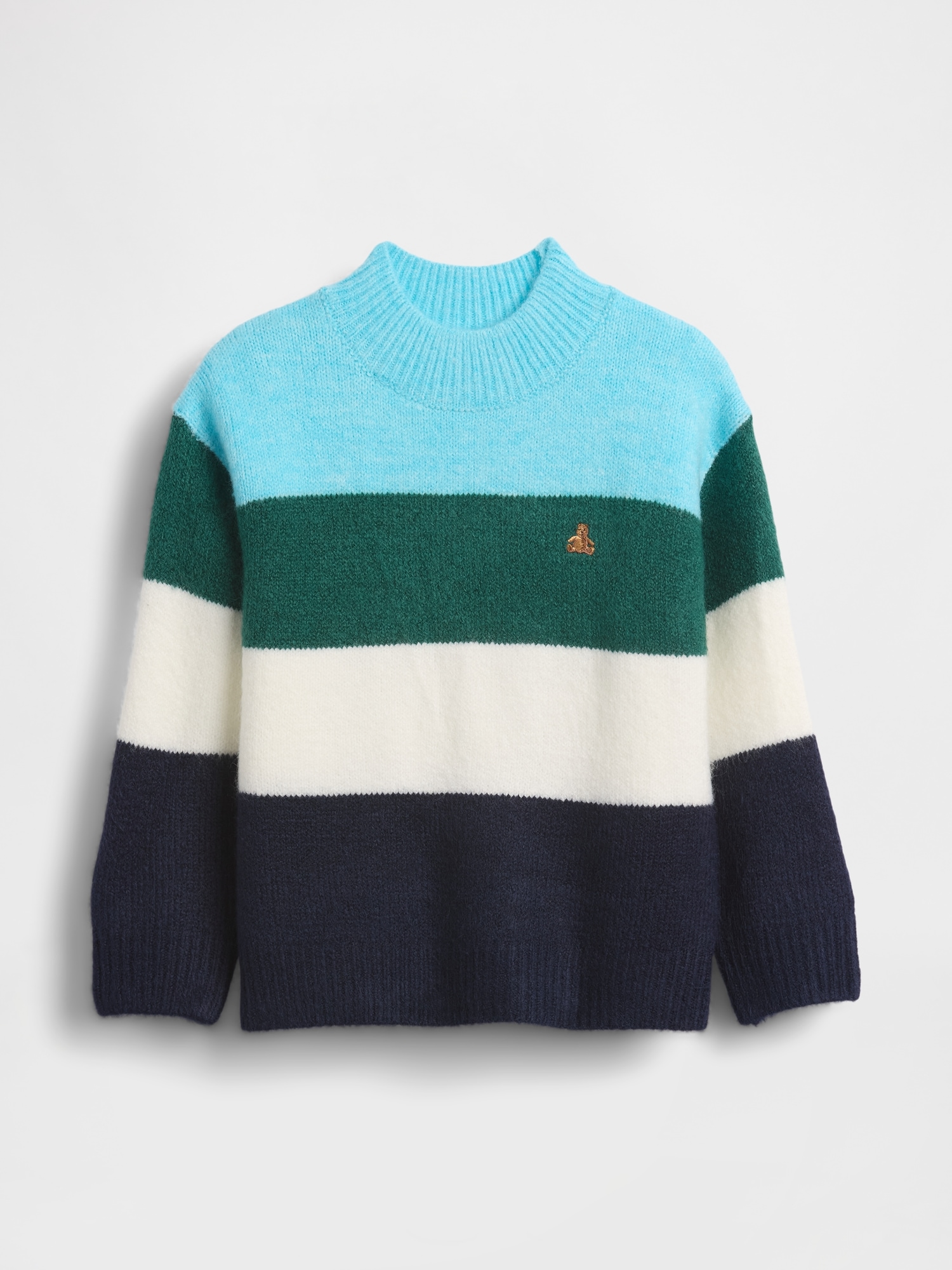 Baby & Toddler Mockneck Sweater - Teal Stripe