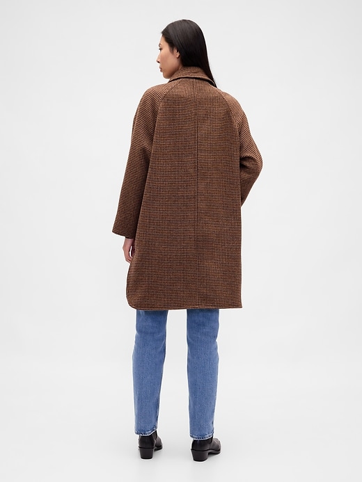 Image number 3 showing, Wool-Blend Houndstooth Car Coat
