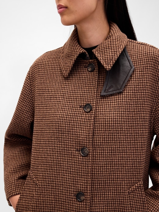 Image number 4 showing, Wool-Blend Houndstooth Car Coat