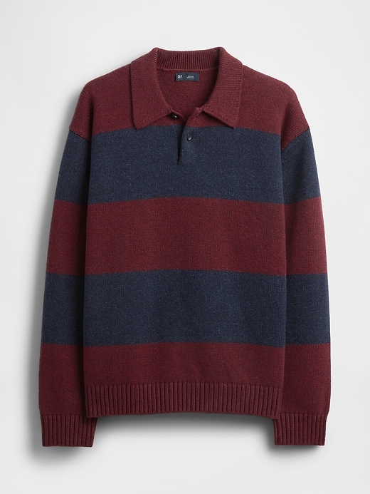 Image number 5 showing, Rugby Stripe Relaxed Polo Sweater