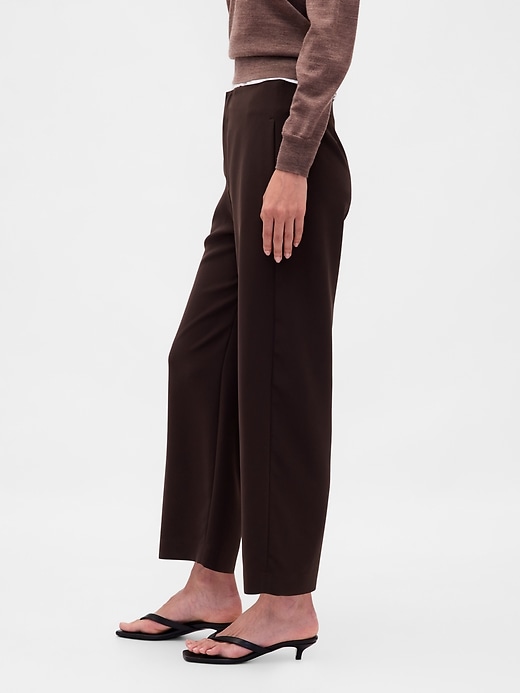 Image number 3 showing, High Rise Twill Straight Ankle Pants