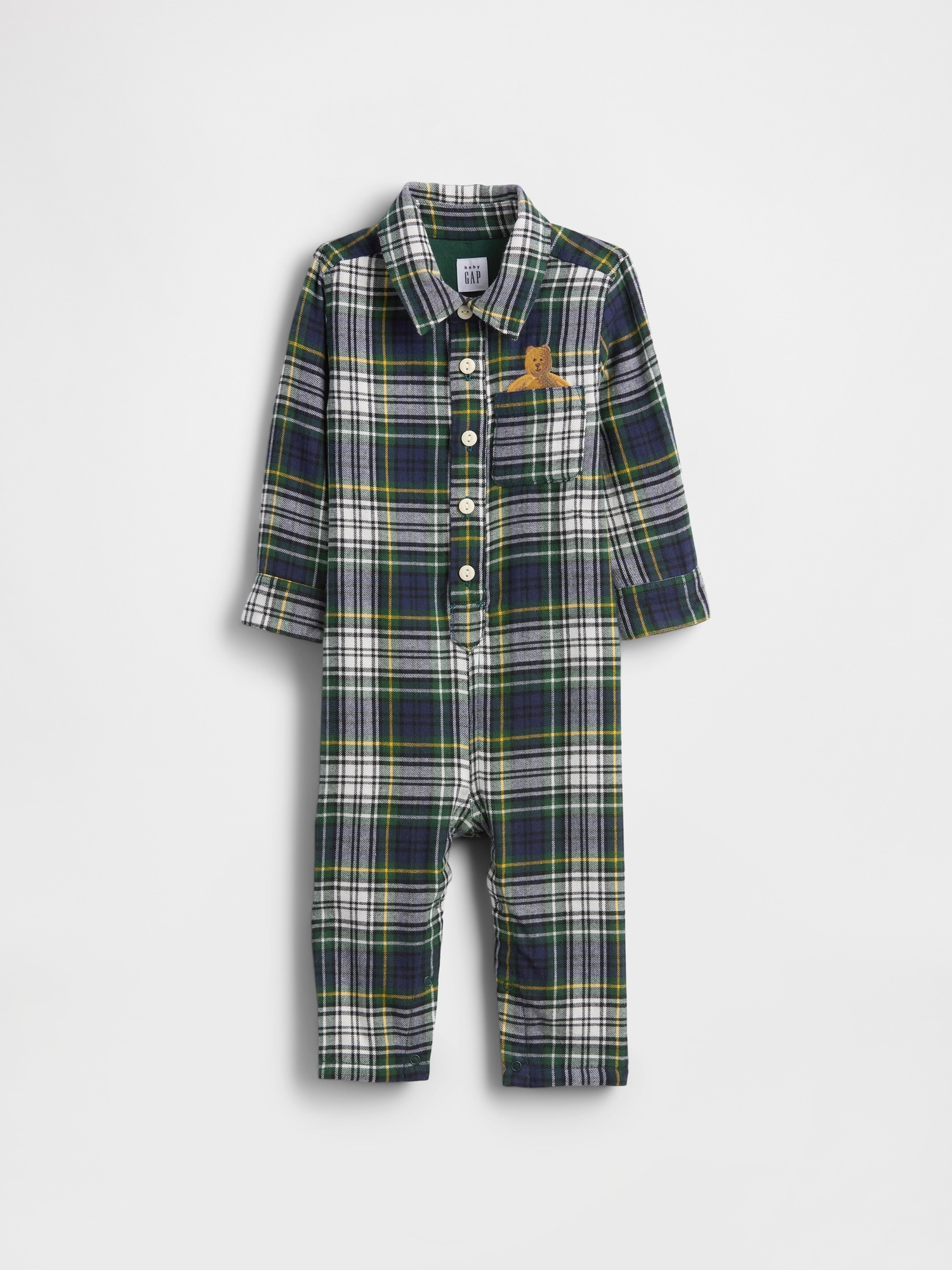 Детский фланелевый комбинезон Gap Baby Flannel Bear