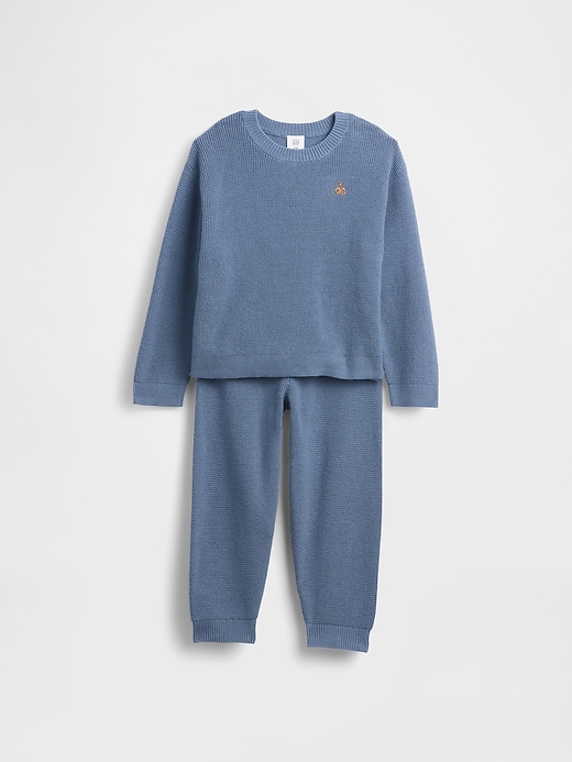 Image number 1 showing, Baby & Toddler Waffle Sweater Outfit Set