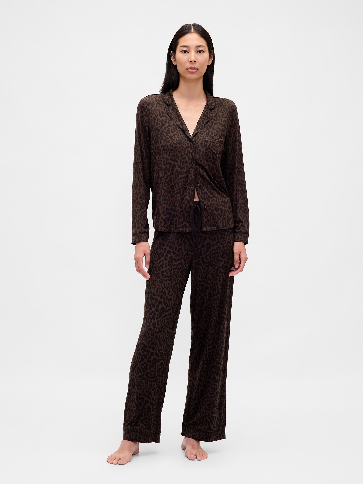 Modal PJ Pants - Leopard Brown
