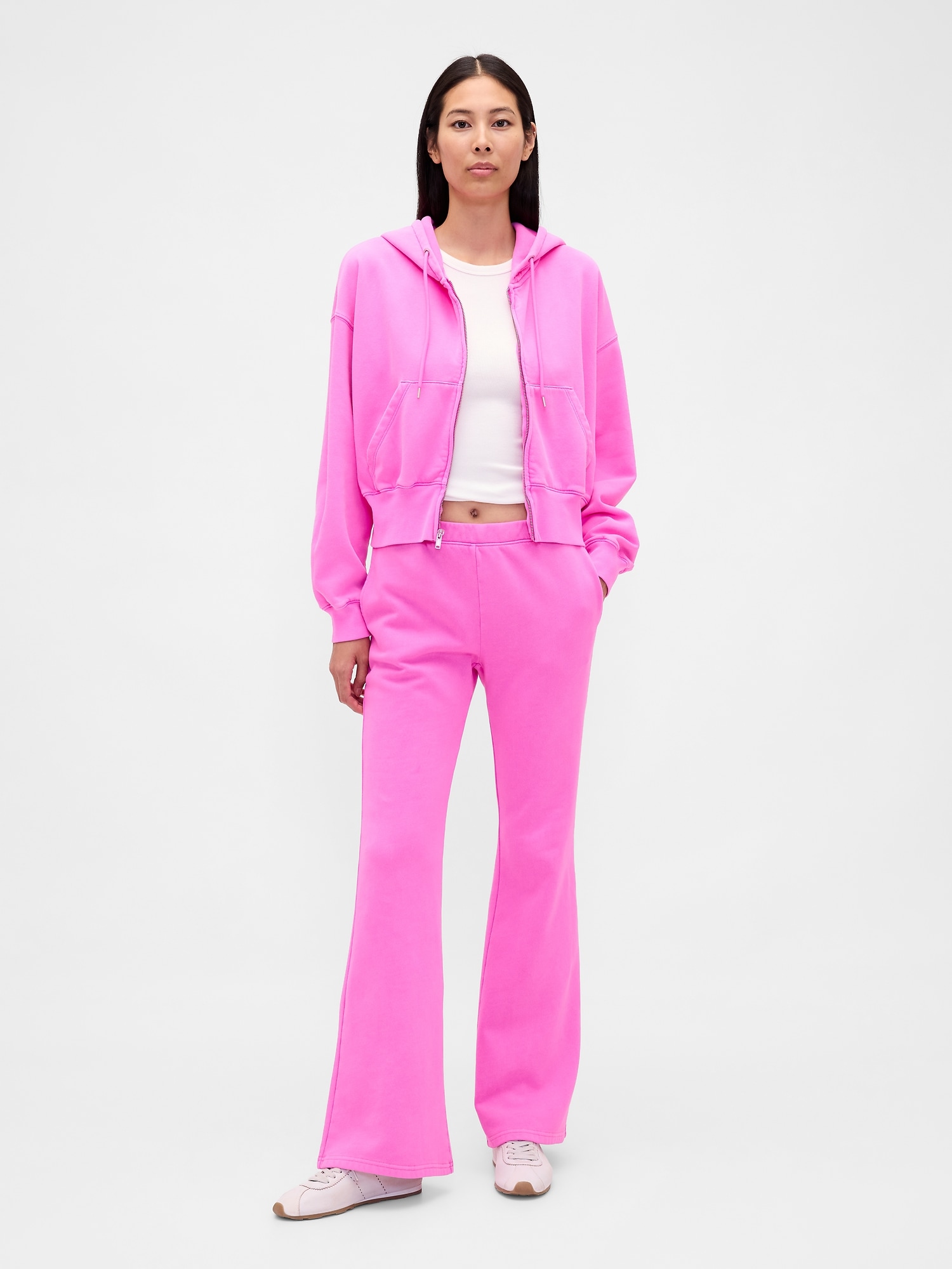 Gap Vintagesoft Flare Sweatpants In Pink