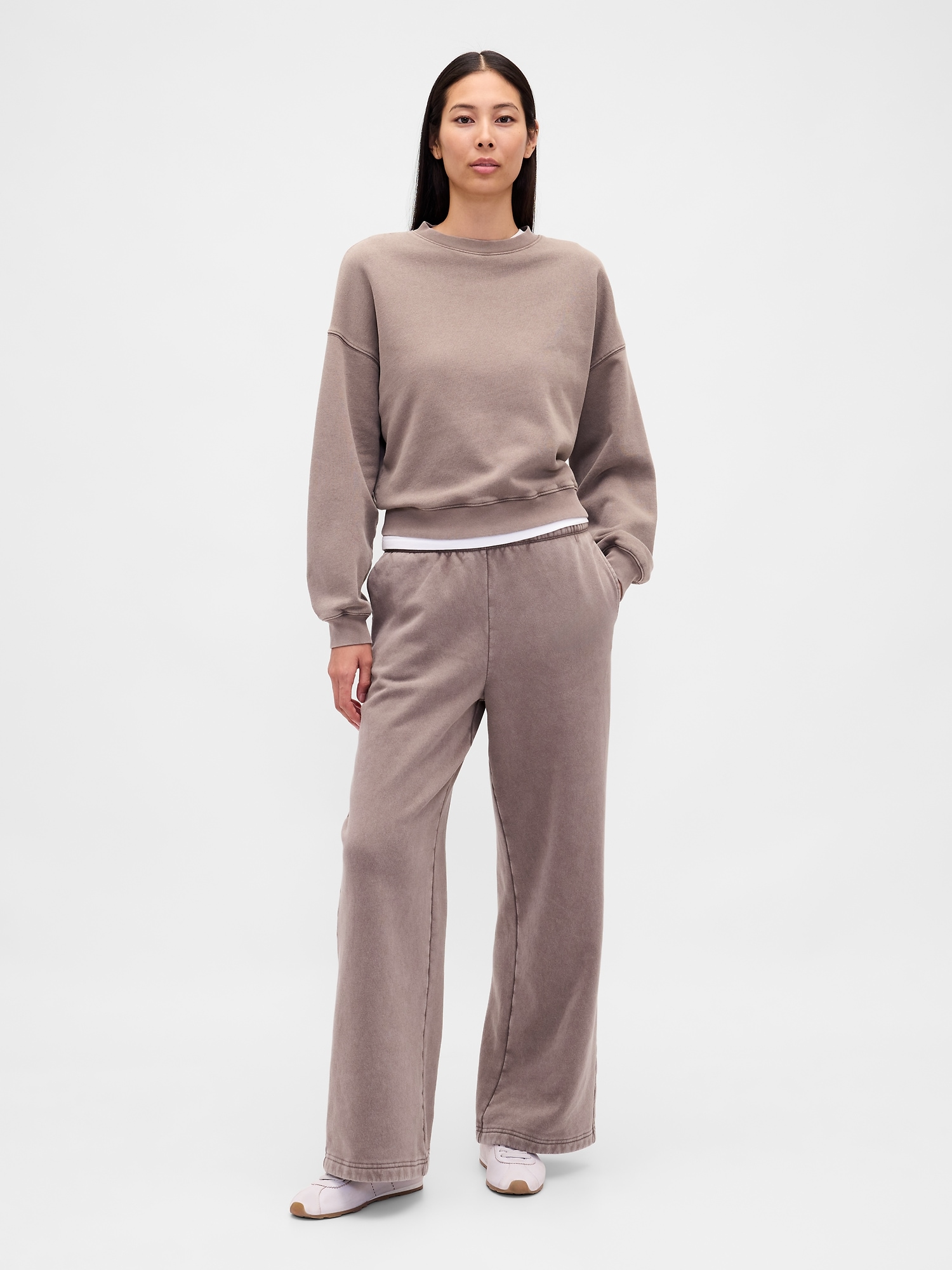 Gap Vintagesoft Straight Sweatpants In Brown