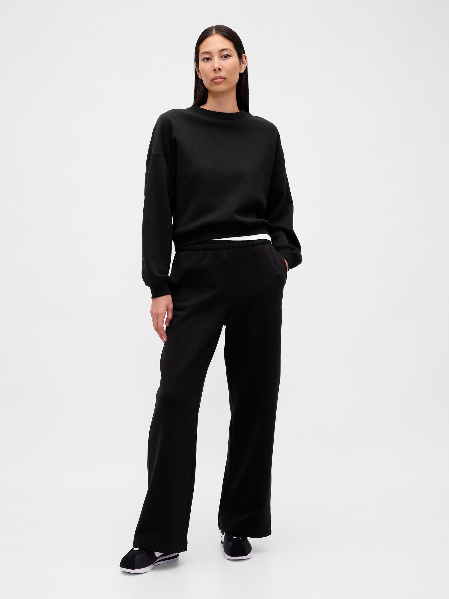 Gap Vintagesoft Straight Sweatpants In Black
