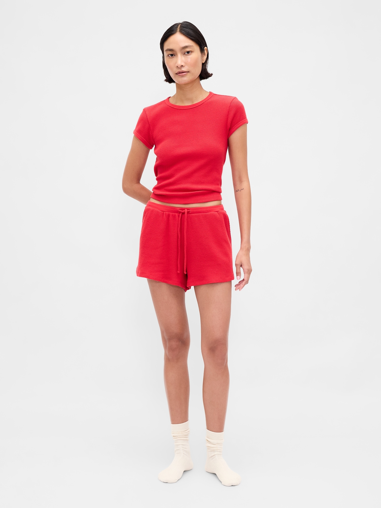 Gap Waffle Pj Shorts In Red