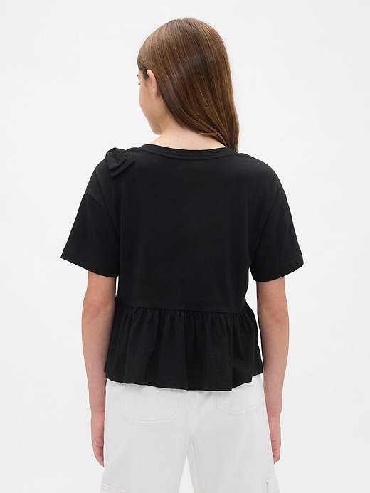 Image number 3 showing, Kids Bow Peplum T-Shirt