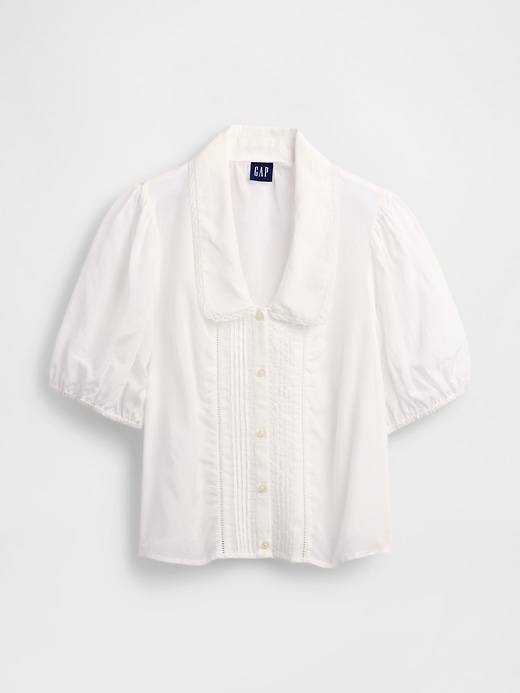 Image number 5 showing, Puff-Sleeve Collared Top