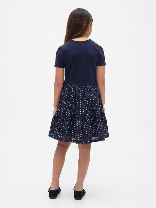 Image number 3 showing, Kids Mixed Media Flounce Dress