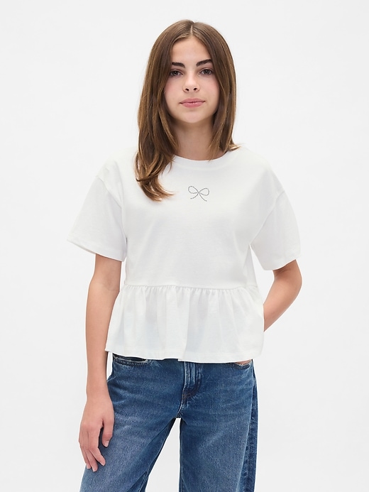 Image number 1 showing, Kids Graphic Peplum T-Shirt